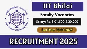 IIT Bhilai Faculty Recruitment 2025 - Apply Online Before May 10 IIT Bhilai Faculty Recruitment 2025 - Apply Online Before May 10