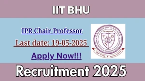 IIT BHU IPR Chair Professor Recruitment 2025 - Apply Online Before May 19