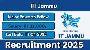 IIT Jammu Junior Research Fellow Recruitment 2025 - Apply Online for 01 Junior Research Fellow Posts