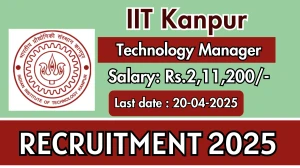 IIT Kanpur Technology Manager Recruitment 2025 - Apply Online for 04 Posts Before April 20