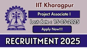 IIT Kharagpur Project Associate I Recruitment 2025 - Apply Online for 02 Posts Before May 15