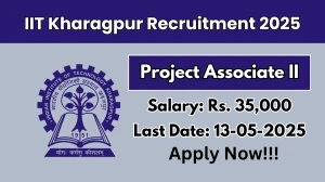 IIT Kharagpur Project Associate II Recruitment 2025 - Apply Online for 01 Posts Before May 13 IIT Kharagpur Project Associate II Recruitment 2025 - Apply Online for 01 Posts Before May 13