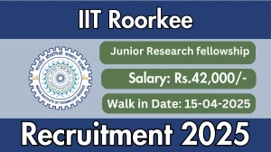 IIT Roorkee Junior Research fellowship Recruitment 2025 – Walk in