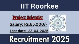 IIT Roorkee Project Scientist Recruitment 2025 - Apply Offline for 01 Posts Before April 23