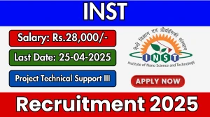 INST Project Technical Support III Recruitment 2025 - Apply Offline for 1 Posts