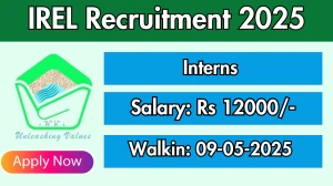 IREL Interns Recruitment 2025 – Walk in for 01 Posts