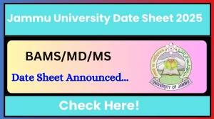 Jammu University Date Sheet 2025 Announced @ jammuuniversity.ac.in Details Here