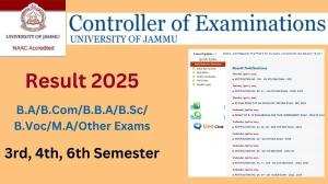 Jammu University Result 2025 Released at jammuuniversity.ac.in Direct Link to Download 3rd, 4th, 6th Semester Result Jammu University Result 2025 Released at jammuuniversity.ac.in Direct Link to Download 3rd, 4th, 6th Semester Result