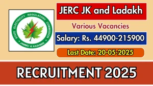 JERC JK and Ladakh Recruitment 2025 - Apply Offline for Director, Secretary and More Posts Before May 20 JERC JK and Ladakh Recruitment 2025 - Apply Offline for Director, Secretary and More Posts Before May 20