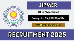 JIPMER Data Entry Operator Recruitment 2025 - Apply Offline for 02 Posts Before May 02 JIPMER Data Entry Operator Recruitment 2025 - Apply Offline for 02 Posts Before May 02