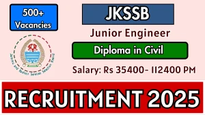 JKSSB Junior Engineer Recruitment 2025 - Apply Online for 508 Posts JKSSB Junior Engineer Recruitment 2025 - Apply Online for 508 Posts