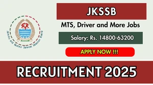 JKSSB Recruitment 2025 - Apply Online for 16 MTS, Driver and More Posts Before June 06 JKSSB Recruitment 2025 - Apply Online for 16 MTS, Driver and More Posts Before June 06