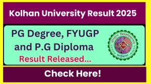 Kolhan University Result 2025 Out at kolhanuniversity.ac.in Direct Link to Download 3rd Semester Result