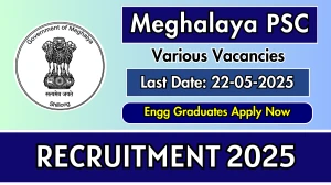 Meghalaya PSC Junior Engineer Recruitment 2025 - Apply Online for 10 Posts Before May 22 Meghalaya PSC Junior Engineer Recruitment 2025 - Apply Online for 10 Posts Before May 22