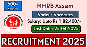 MHRB Assam Registrar / Demonstrator / Resident Physician Recruitment 2025 - Apply Online for 620 Posts