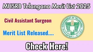 MHSRB Telangana Civil Assistant Surgeon Merit List 2025 Released @ mhsrb.telangana.gov.in, Check MHSRB Telangana Merit List Here MHSRB Telangana Civil Assistant Surgeon Merit List 2025 Released @ mhsrb.telangana.gov.in, Check MHSRB Telangana Merit List Here