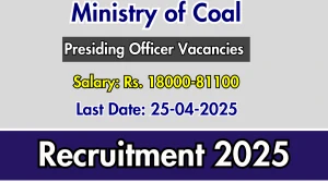 Ministry of Coal Presiding Officer Recruitment 2025 - Apply Offline for 05 Peon, Stenographer and Other Posts Ministry of Coal Presiding Officer Recruitment 2025 - Apply Offline for 05 Peon, Stenographer and Other Posts
