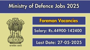 Ministry of Defence Foreman Recruitment 2025 - Apply Offline for 06 Posts Ministry of Defence Foreman Recruitment 2025 - Apply Offline for 06 Posts