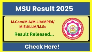 MSU Result 2025 Released at msuniversity.ac.in Direct Link to Download 1st, 3rd Semester Result MSU Result 2025 Released at msuniversity.ac.in Direct Link to Download 1st, 3rd Semester Result