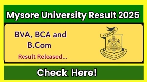 Mysore University Result 2025 Out at uni-mysore.ac.in Direct Link to Download 1st, 3rd and 5th Semester Result