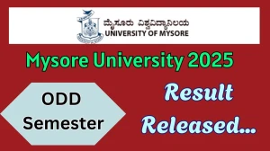 Mysore University Result 2025 Released at uni-mysore.ac.in Direct Link to Download ODD Semester Result