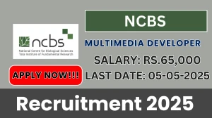 NCBS Multimedia Developer Recruitment 2025 - Apply Online for 01 Posts Before May 05
