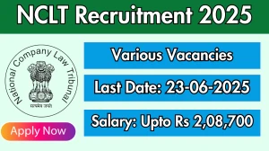 NCLT Recruitment 2025 - Apply Offline for 09 Cashier, Staff Car Driver Posts apply now