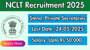NCLT Recruitment 2025 - Apply Online for 05 Stenographers, Private Secretaries Posts