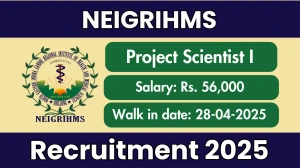 NEIGRIHMS Project Scientist I Recruitment 2025 – Walk in