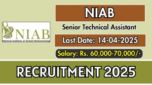 NIAB Senior Technical Assistant Recruitment 2025 - Apply Online NIAB Senior Technical Assistant Recruitment 2025 - Apply Online