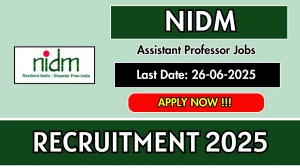 NIDM Assistant Professor Recruitment 2025 - Apply Offline for 04 Posts Before June 26 NIDM Assistant Professor Recruitment 2025 - Apply Offline for 04 Posts Before June 26