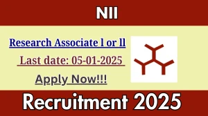 NII Research Associate l or ll Recruitment 2025 - Apply Offline for 01 Posts Before May 01