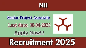 NII Senior Project Associate Recruitment 2025 - Apply Offline for 01 Posts Before April 30