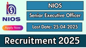 NIOS Senior Executive Officer Recruitment 2025 - Apply Offline for 03 Senior Executive Officer Posts