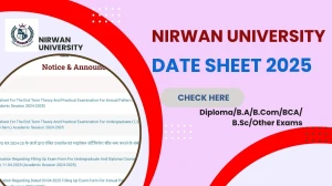 Nirwan University Date Sheet 2025 Announced @ nirwanuniversity.ac.in Details Here Nirwan University Date Sheet 2025 Announced @ nirwanuniversity.ac.in Details Here