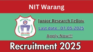 NIT Warangal Junior Research Fellow Recruitment 2025 - Apply Online for 02 Posts