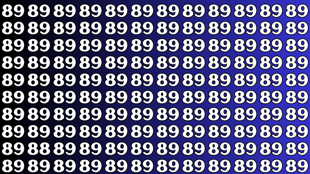 Observation Skills Test: Within 8 Seconds Spot The Number 89 among 88