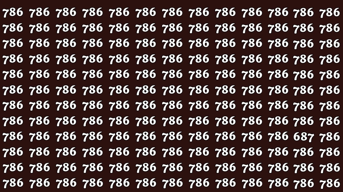 Optical Illusion 7 Seconds Challenge: Only People with Eagle Eyes Can spot the Number 687