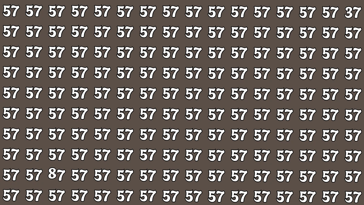 Optical Illusion Eye Test: Within 7 Seconds Spot The Number 37 and 87 among 57