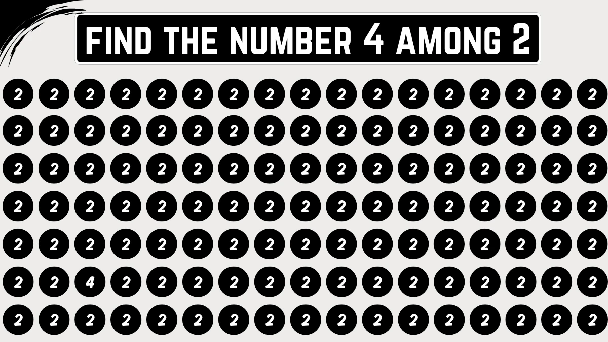 Optical Illusion IQ Test: Are You A Genius? Within 5 Seconds Spot The Number 4 among 2