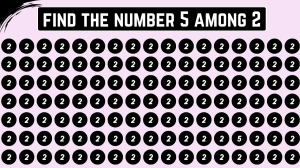 Optical Illusion IQ Test: Are You A Genius? Within 5 Seconds Spot The Number 5 among 2