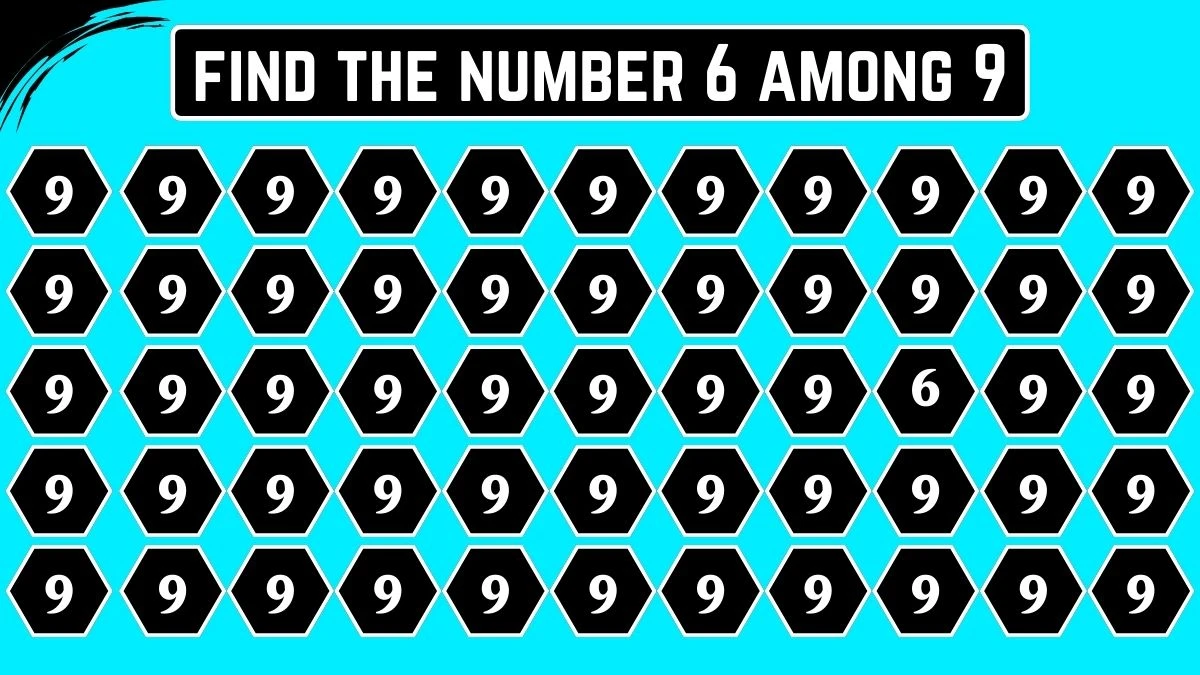 Optical Illusion IQ Test: Are You A Genius? Within 6 Seconds Spot The Number 6 among 9