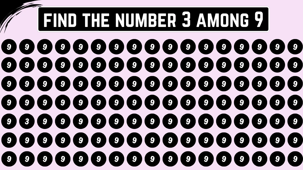 Optical Illusion: Within 5 Seconds Spot The Number 3 among 9