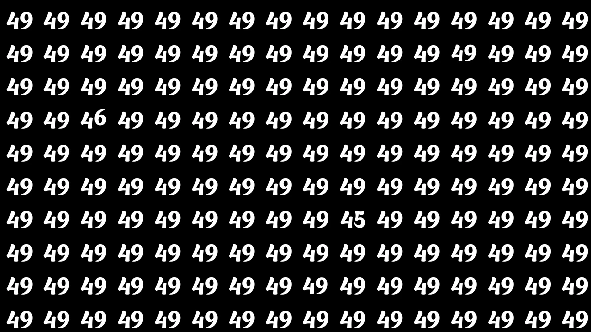 Optical Illusion: Within 5 Seconds Spot The Number 45 and 46 among 49
