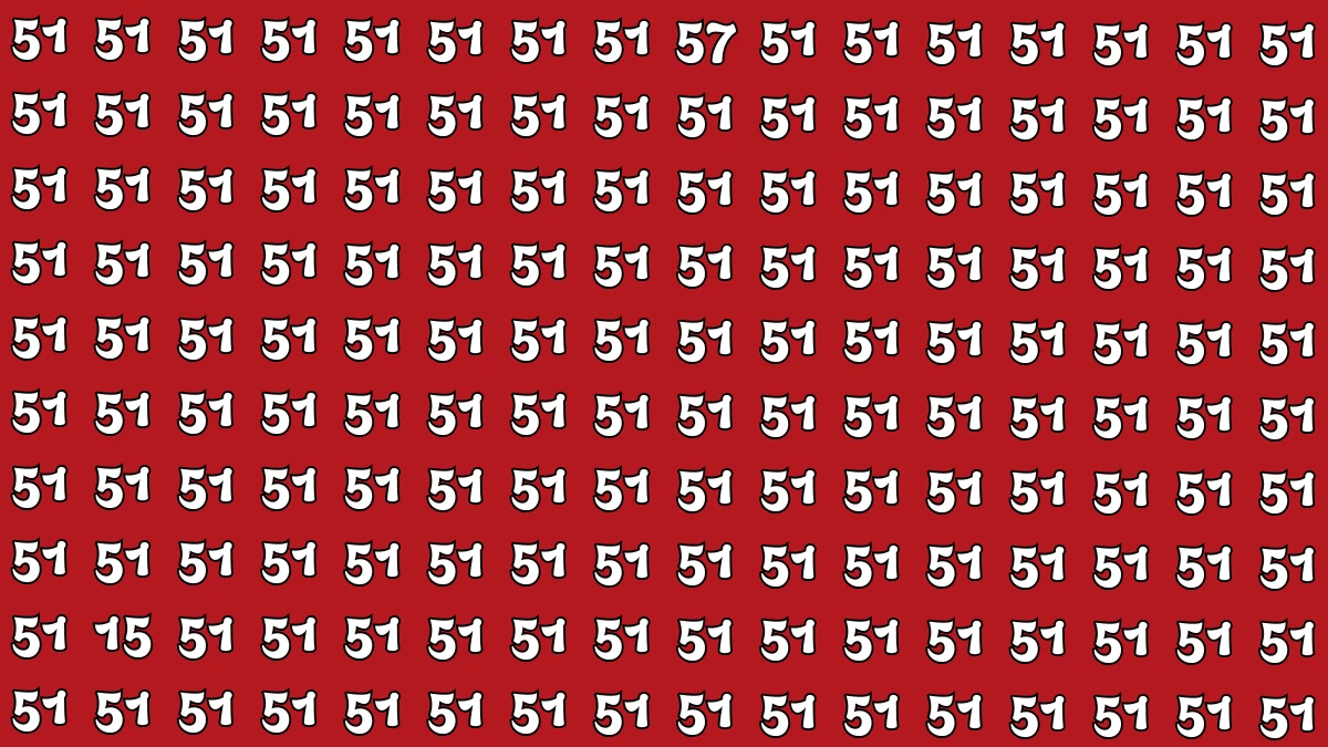 Optical Illusion: Within 5 Seconds Spot The Number 57 and 15 among 51