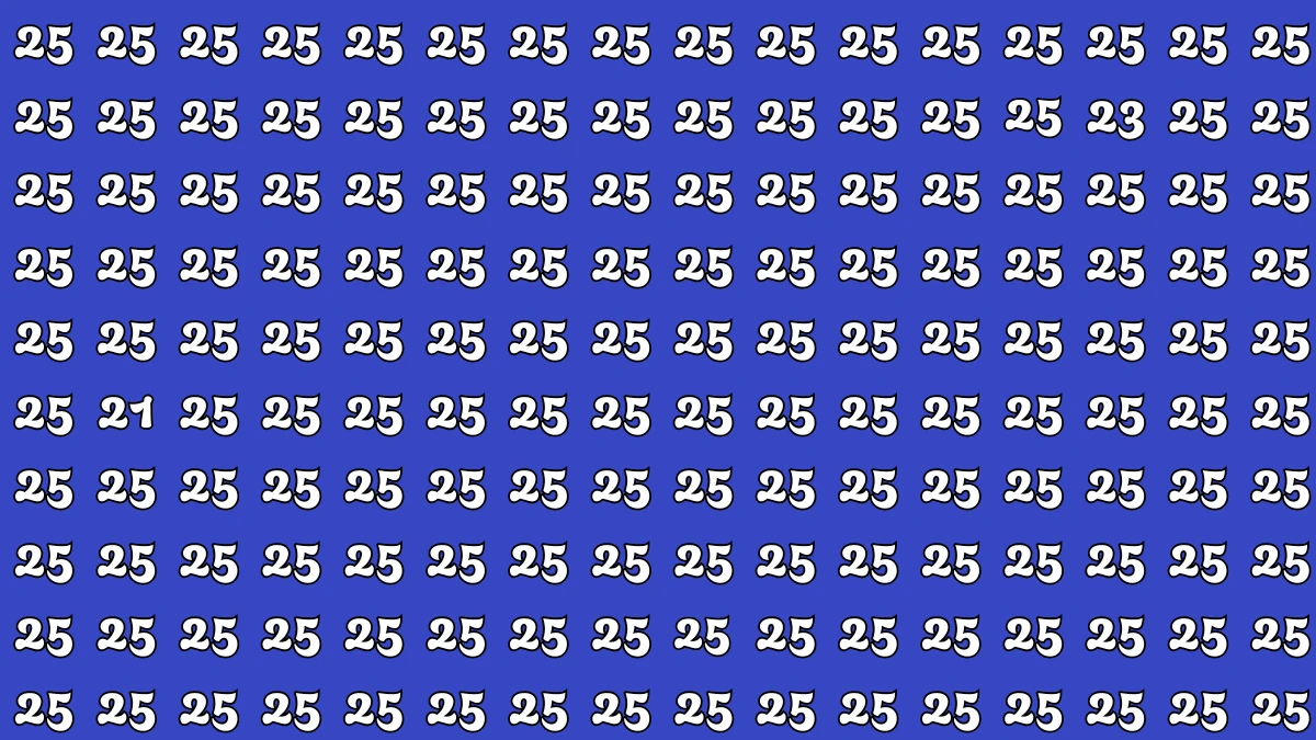 Optical Illusion: Within 6 Seconds Spot The Number 21 and 23 among 25