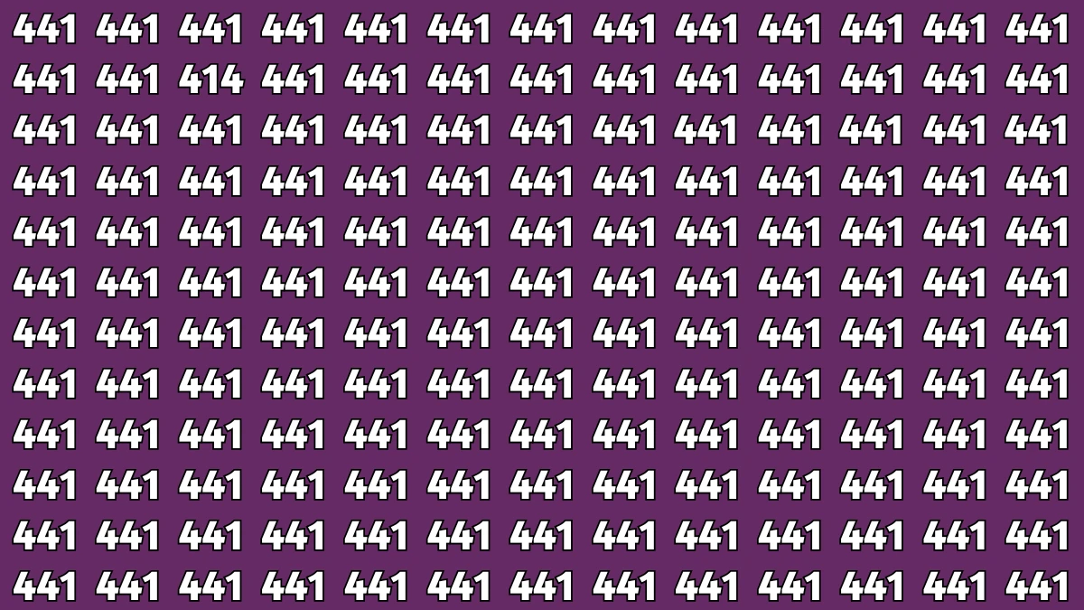 Optical Illusion: Within 6 Seconds Spot The Number 414 among 441