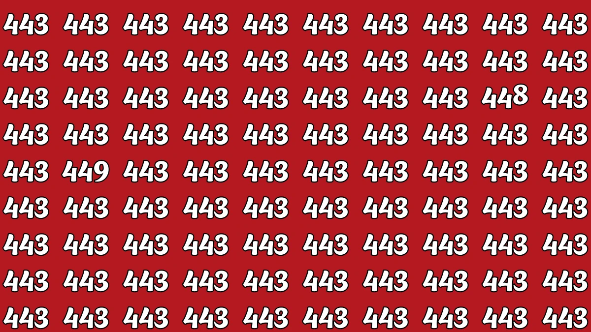 Optical Illusion: Within 6 Seconds Spot The Number 448 and 449 among 443