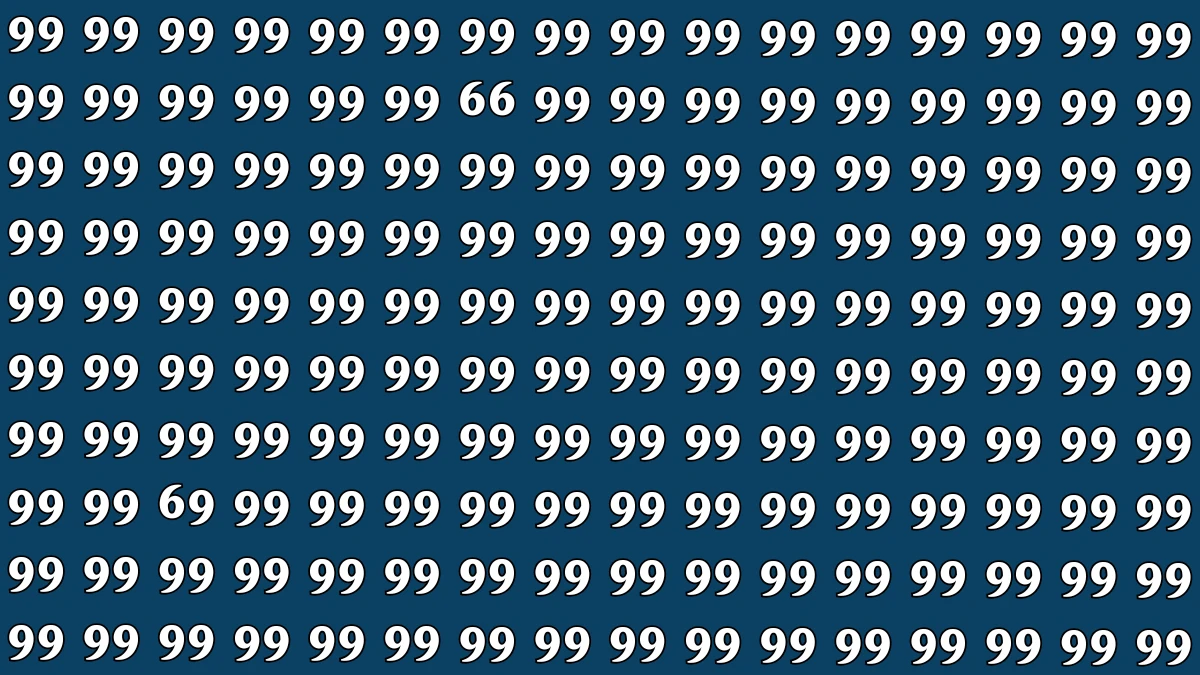 Optical Illusion: Within 6 Seconds Spot The Number 66 and 69 among 99