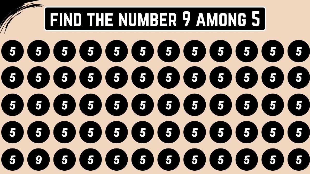Optical Illusion: Within 6 Seconds Spot The Number 9 among 5